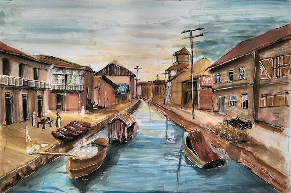 Old Escolta Manila Watercolor